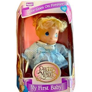 NEW! Vtg 1995 Precious Moments My First Baby Blonde Doll Love Goes On Forever